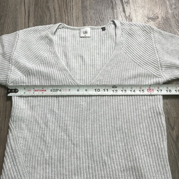 CAbi Women’s Grey Deep V Sweater with Zippered sides, style 3531, size XS - Picture 9 of 13